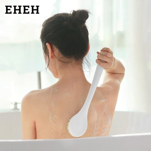 EHEH Skin Care Long Handle Brush Body wash SPA Soft Bristle Bath Brush Shower Back Massage Cleaning Brush Bathroom Accessory