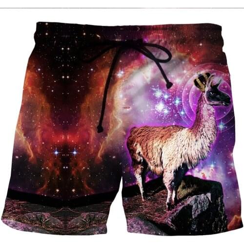 LOVE SPARK Elastic Plus Size Gym Shorts For Mens Animal 3D Print Red Bodybuilding Boys Summer Beach Sports Shorts