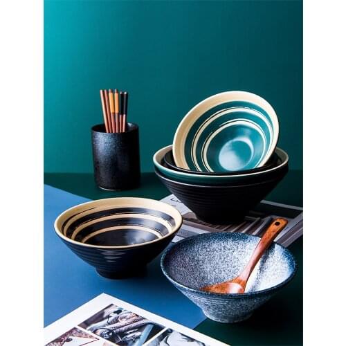Lamian Noodles Bowl Japanese Noodle Bowl Tableware Ceramic Bowl Soup Bowl Big Hat Bowl Eat Noodle Bowl Home Dining Bowl