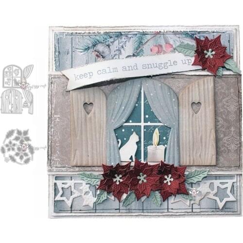 Mmao Crafts Metal Steel Cutting Dies Flower leaf window curtain Stencil For DIY Scrapbooking Paper/photo Cards Embossing Dies