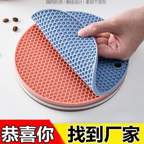 Multifunctional Round Heat Resistant Silicone Mat Cup Coasters Non-slip Pot Holder Table Placemat Kitchen Accessories Tool