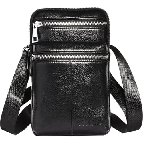 Mens Leather Crossbody Bag Shoulder Bag Belt Belt Bag Mobile Phone Bag Case Wallet