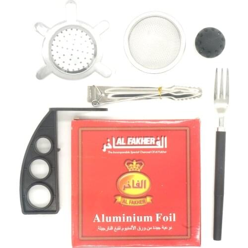 1set Hookah Accessories Shisha Set With Fork And Aluminium Foil Carbon Tongs Narguile Cachimba Nargile Cigarette Chicha Tool