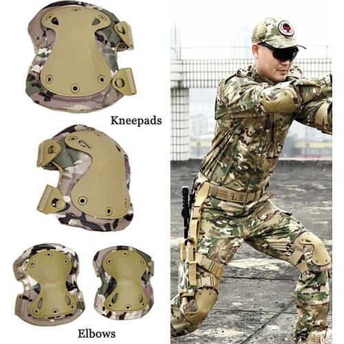 Military Tactical Knee Pad Army SWAT Battle Combat Elbow Pads Protective Equipment Outdoor Airsoft Hunting Training Safety Gear