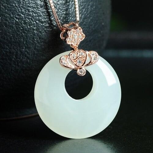 Natural Green Hetian white Jades Pendant Carved Pendants Women or Mens Amulet Nephrite Jades Jewelry