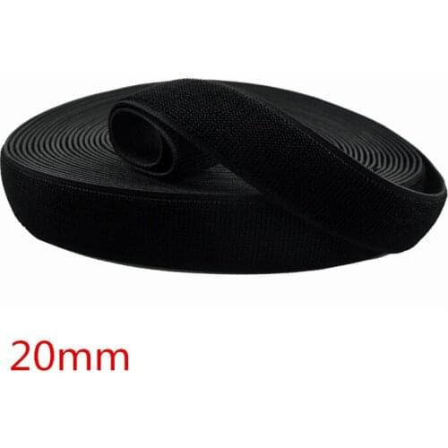 Wholesale Professional 20mm Width 20yards/roll Black Stretch elastic loop tape