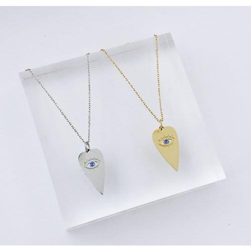 Best lady 2019 New Heart Statement Necklace for Women Wedding Bohemian Cute Girls Party Gifts Crystal Eye Pendant Necklace Hot