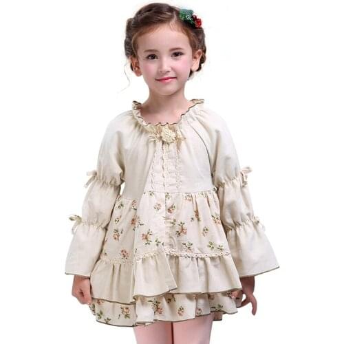 Big Girl Princess Dresses Fall Vintage Noble Gown For 3-12Yrs Girls Wear Prom Dress Long-Sleeve Floral Costume Teen Kids Clothes