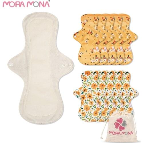 10 Pieces Mora Mona washable bamboo sanitary pad reusable cloth menstrual pad girls pad