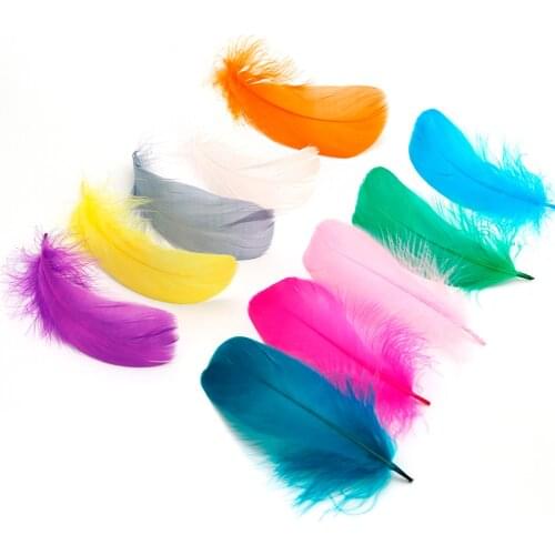 Feather Colorful Decorative Crafts Goose Feathers Floating 8-13cm 50pcs/bag Christmas Family New Year Wedding Role Play