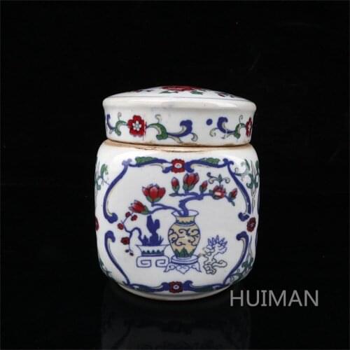 Elaborate China Jingdezhen Porcelain Flower Design On Porcelain Jar Crafts Home Decoration#2