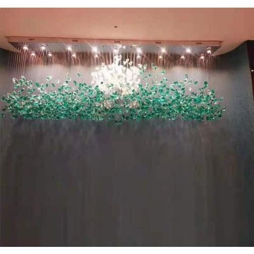 Rectangle Stone Crystal Chandelier Led Round Lighting Fixtures For Living Dining Room Lobby Modern Creative Lamp DIY Home Decor