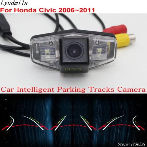 Lyudmila Car Intelligent Parking Tracks Camera FOR Honda Civic 2006~2011 HD Car Back up Reverse Camera / Rear View Camera