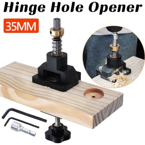 35mm Hole Opener Punch Locator Aluminum Alloy L Type Adjusting Wrench Woodworking Jig Door Hinge Guide Locator Manual Tools