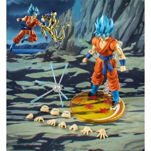 Japanese Anime Figure Dragon Ball Anime Demoniacal Fit SHF Counterattacking K Weiss SSJ God Goku Action Model Toys For Boys