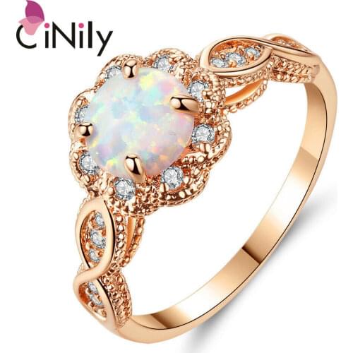 CiNily Fashion Jewelry Opal Ring Silver Plated Created Opal Rings for Women Cz Wedding Rings Wholesale OJ9638