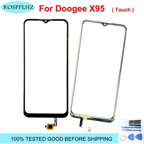 100% New Touch For Doogee X95 Touch Screen Glass Panel Repair Parts For Doogee X 95 Phone Outer Front Panel + Tools & Tape