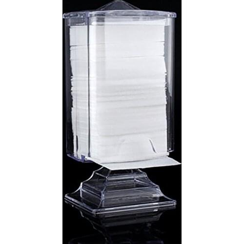 3-layer Rotatable Storage Box Holder for Nail Manicure Tools Cosmetic Container Acrylic Nail Remover Paper Case Holder 7*5*15cm