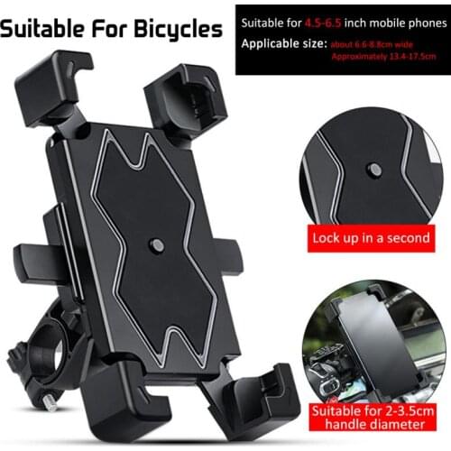 360 ° Rotatable Bike Mobile Phone Holder Aluminum Adjustable Bicycle Holder Non-slip MTB Phone Mount Stand Cycling Bracket