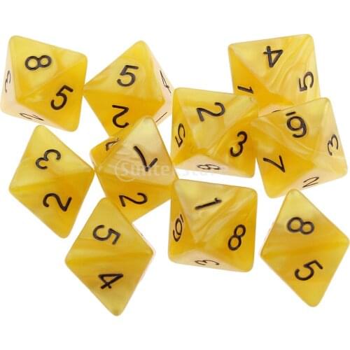 10pcs 8 Sided Dice D8 Polyhedral Dice for Dungeons and Dragons Table Games