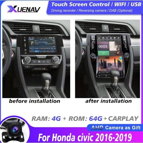 2 Din Android Auto Car Stereo For Honda civic 2016 2017 2018 2019 autoradio dvd player for honda car Multimedia radio player