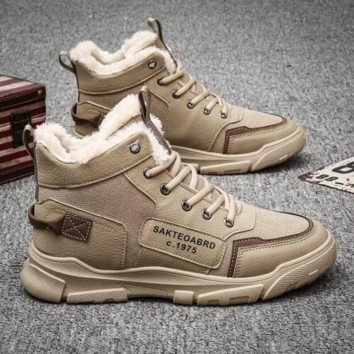 Martin boots in autumn winter plus velvet warm high-top board shoes short boots snow cotton sneakers British mens shoes H652