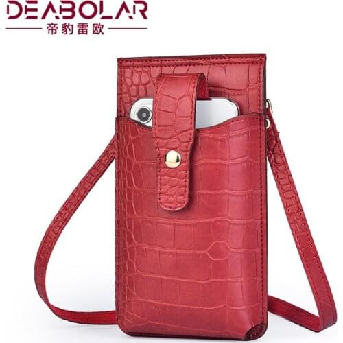 Brand Designer Wallet Women Crocodile Pattern Mini Phone Bag Card Holder Ladies Shoulder Messenger Bag Phone Wallets For Women
