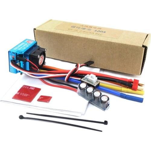 Fire Phoenix 120A Xerun brushless ESC with sensor cable 2-4s Lipo with 6V/5A or 7.4V/5A BEC sensored esc for RC cars RC boat