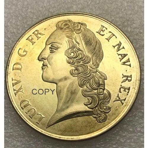 France Louis XV Essai 1740 A Gold Coin Brass Metal Copy Coin