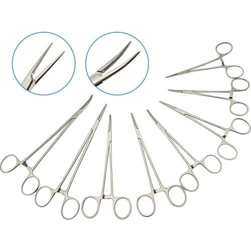 Hemostatic Forceps Hair Clamp Fishing Locking Pliers Epilation Tools Curved/Straight Tip Arterial Forceps