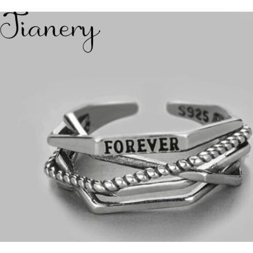 Personality Bohemian Vintage Letter Rings For Women Men Vintage Rings Gothic Jewelry Valentines Gifts 2021