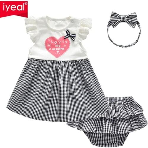 IYEAL Toddler Girls Clothes Set Princess Girl Short Sleeve Dresses + Tutu Shorts + Headband 3pcs Cute Outfits Kids Summer Wear