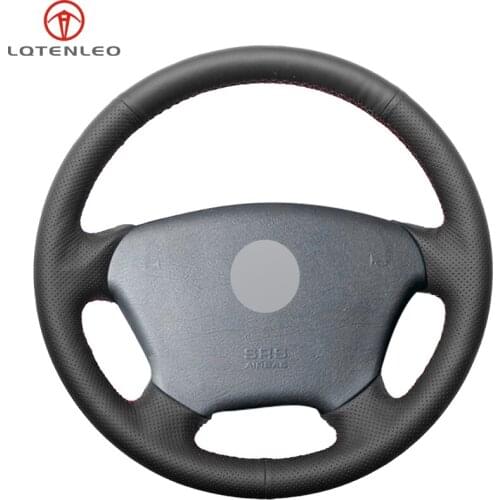 LQTENLEO Black PU Artificial Leather Car Steering Wheel Cover For Mercedes Benz W163 M-Class ML230 270 320 350 430 500 1997-2005