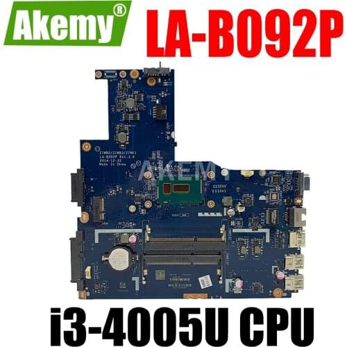 JIANSU ZIWB2/ZIWB3/ZIWE1 LA-B092P Rev:3.0 motherboard For Lenovo B40-80 Laptop motherboard ( For intel I3-5005U ) 100% tested