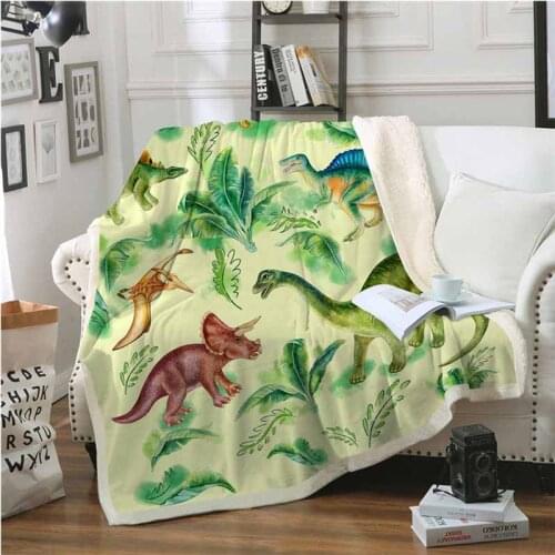Cute Dinosaur Small Animal Series Bed Blanket Microfiber Fleece Bedspread Sherpa Blanket Couch Soft Plush Blanket For Dropship
