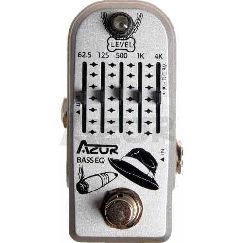 AZOR AP-323 Bass EQ Mini Guitar Effect Pedal Bass 5 Band EQ Pedal With LEVEL Channel Azor Mini Pedal Guitar Parts Accessories