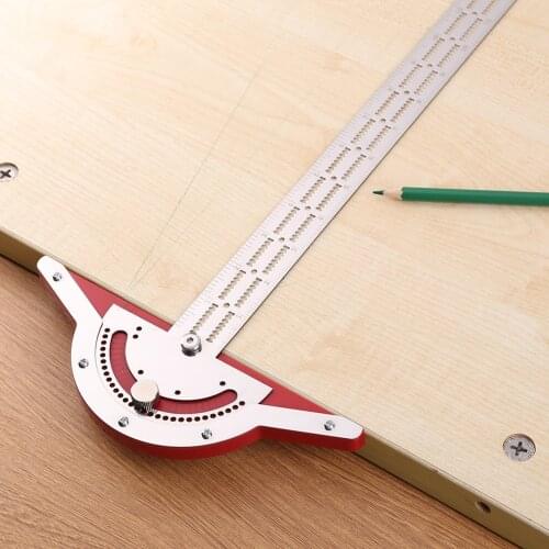 Multifunction Inch MM Woodworking Scriber Gauge Aluminum Steel Measuring Marking Framing Ruler Tool for Carpentry DIY Tools