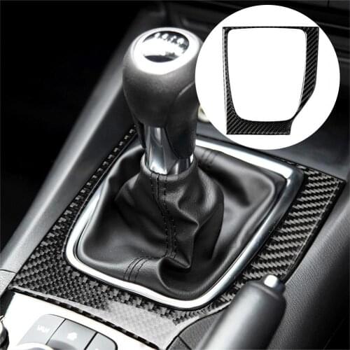 Carbon Fiber Right Manual Car Gear Shift Panel Decoration Sticker for Mazda3 Car Interior Accessories