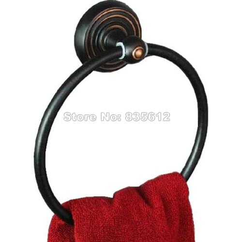 Black Oil Rubbed Bronze Wall Mounted Bathroom Towel Rings Holder Wba072