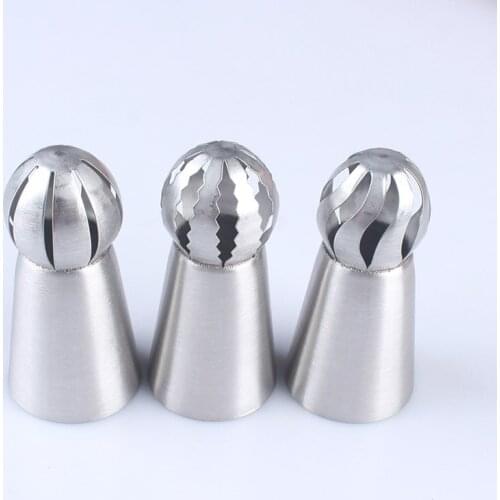 New Kitchen Baking Pastry Tool 3Pcs/Set Stainless Steel Russian Piping Tips Icing Nozzles Lace Mold Pastry Cake Decorating Tools
