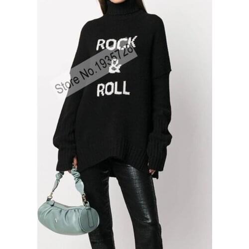 Limited Stock Ladies High Collar Wool Sweater Jumper Top - Women Knitted Pullover