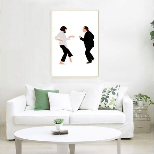 Pulp Fiction Poster Art Print Classic Movie Poster Abstract Minimalist Wall Art Canvas Painting Wall Picture Home Decor