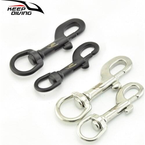 75/90MM 316 Stainless Steel Bolt Snap Hook Durable Scuba Diving Spring Buckle Hook Clip Diving Kayak Paddle Leash Accessories