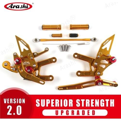 Arashi CNC Adjustable Footrest Foot Pegs For YAMAHA YZF R6 2006-2016 YZF-R6 2007 2008 2009 2010 2011 2012 2013 2014 2015 Gold