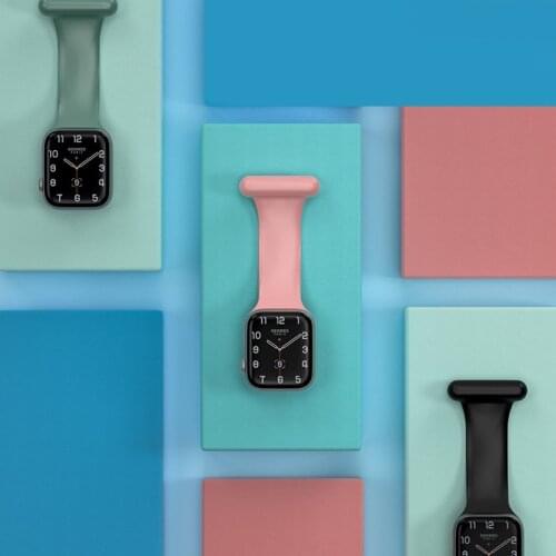 Brooch strap for Apple watch band 44mm 40mm 42mm 38mm iwatch apple watch 6/5/4/3/2/1/SE 42 44 mm Doctors&nurse silicone bracelet