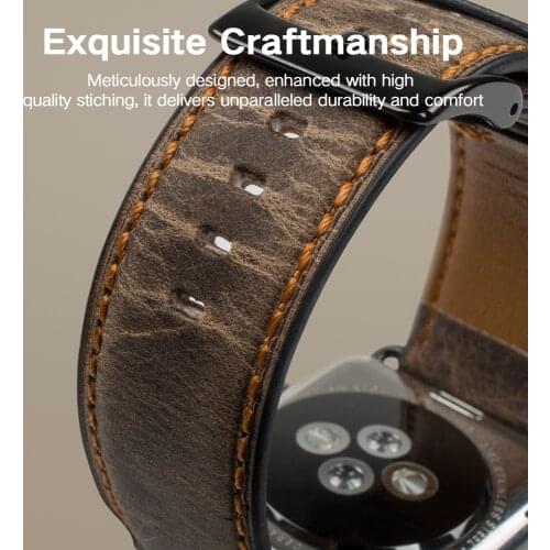 Leather strap For Apple watch band 44mm 40mm 42mm 38mm Retro Cow watchband for iWatch bracelet for Apple watch 5 4 3 se 6