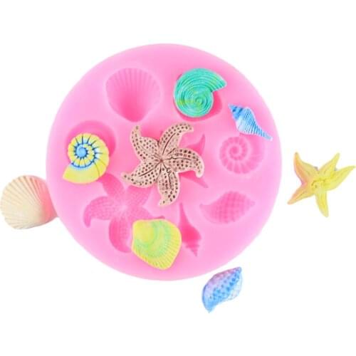 Sea Shell Conch Starfish Silicone Cake Molds DIY Fondant Cake Decorating Tools Gumpaste Chocolate Candy Soap Clay Moulds