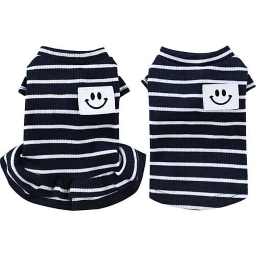 Spring Summer Dog Clothes Striped Vest Skirt Cat Clothes Puppy Clothing Chihuahua Poodle Yorkie Costume Pet Clothing