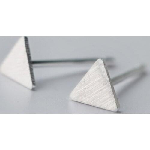 925 Sterling Silver Triangle Stud Earrings for Women Party Gift Jewelry pendientes boucle d oreille A051