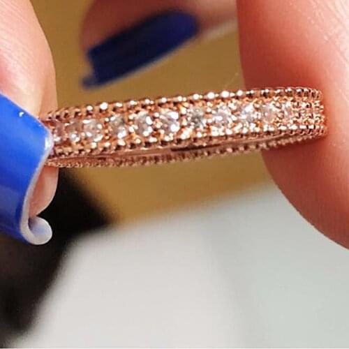 ZHOUYANG Wedding Ring For Women Simple Classic Cubic Zirconia Rose Gold Color Wedding & Engagement Ring Fashion Jewelry ZYR490